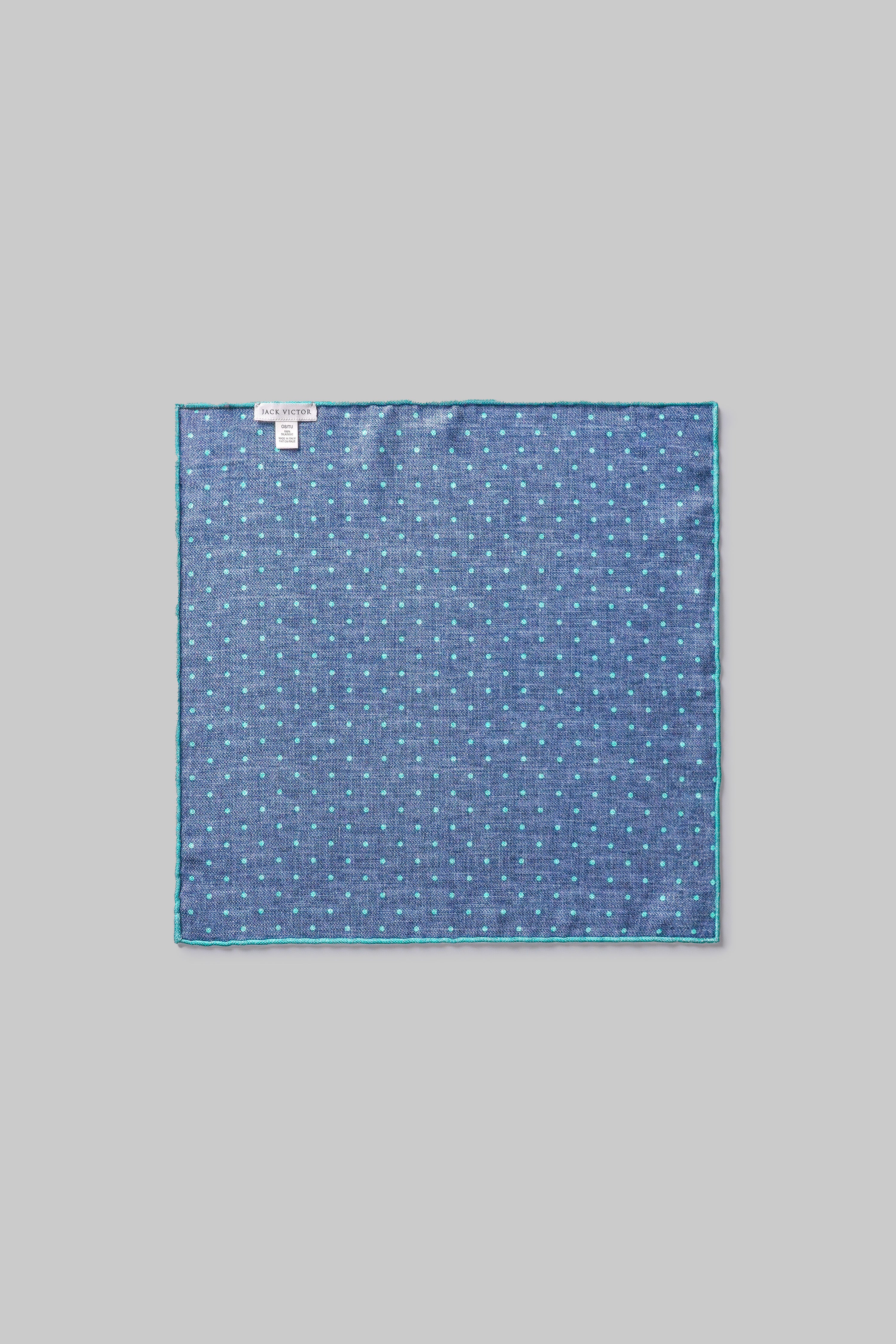 Vue alternative 1 Pochette de costume en soie à imprimé géométrique bleu sarcelle