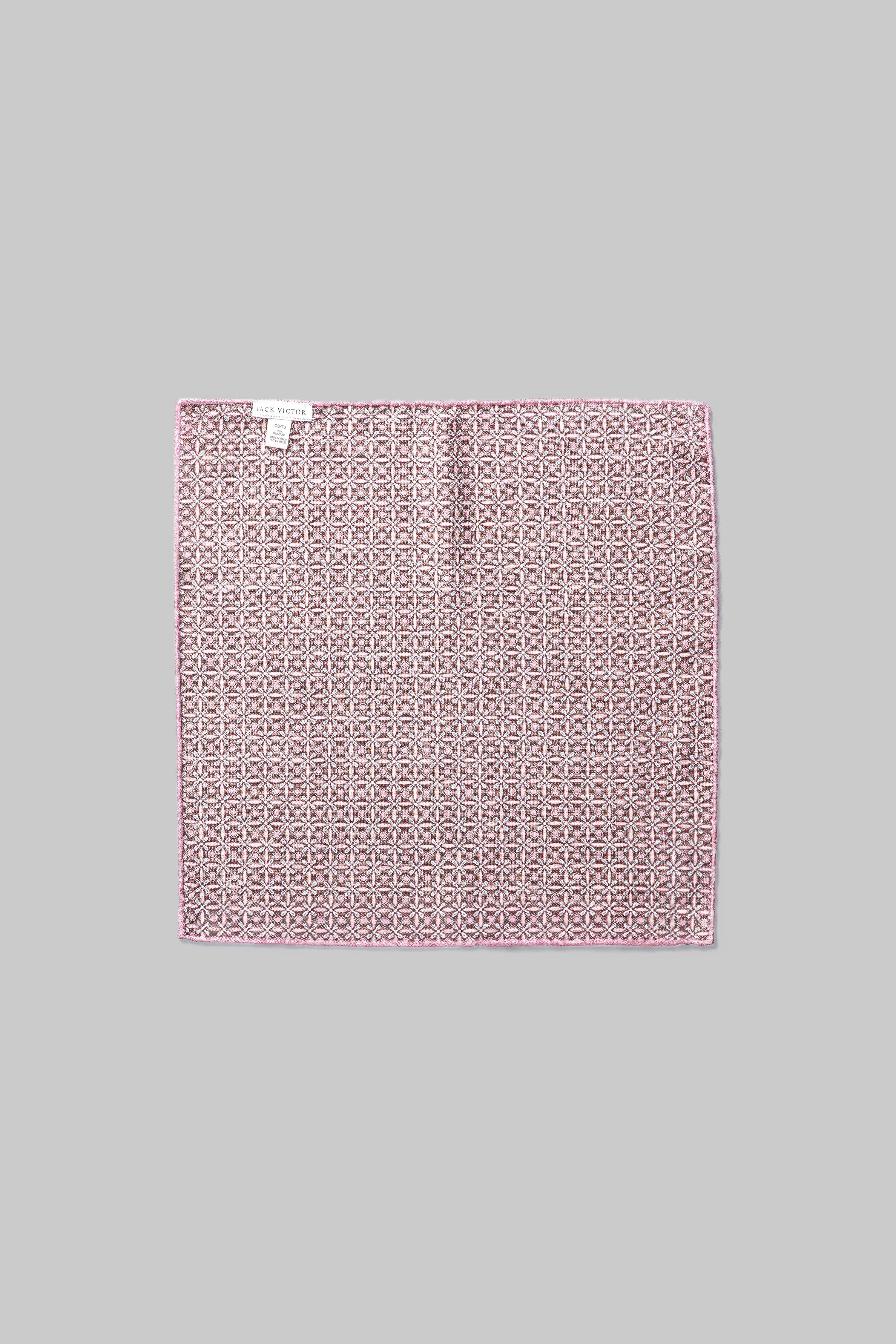 Vue alternative 1 Pochette de costume en soie rose à motif cachemire