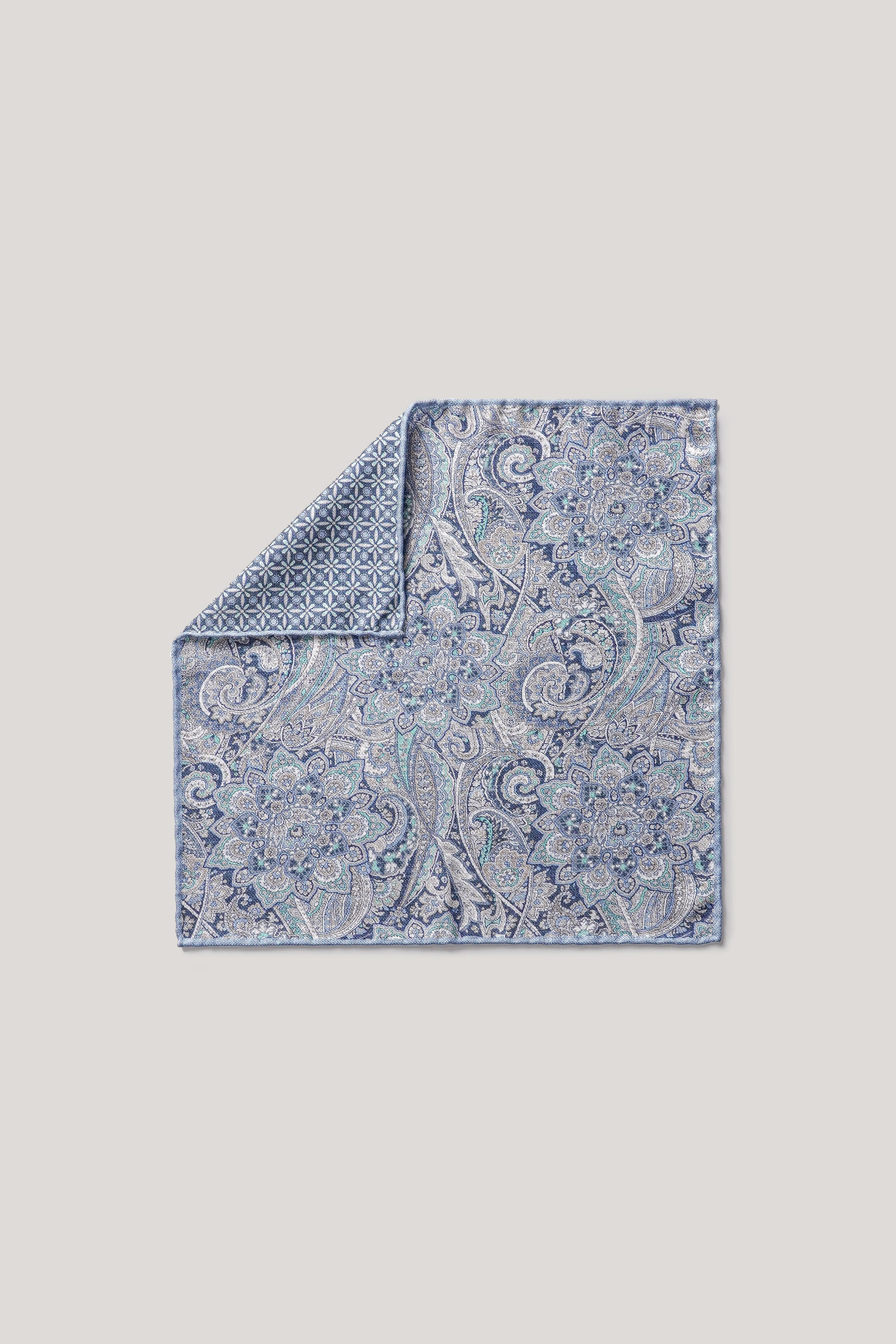 Alt view Sky Blue Paisley Pocket Square