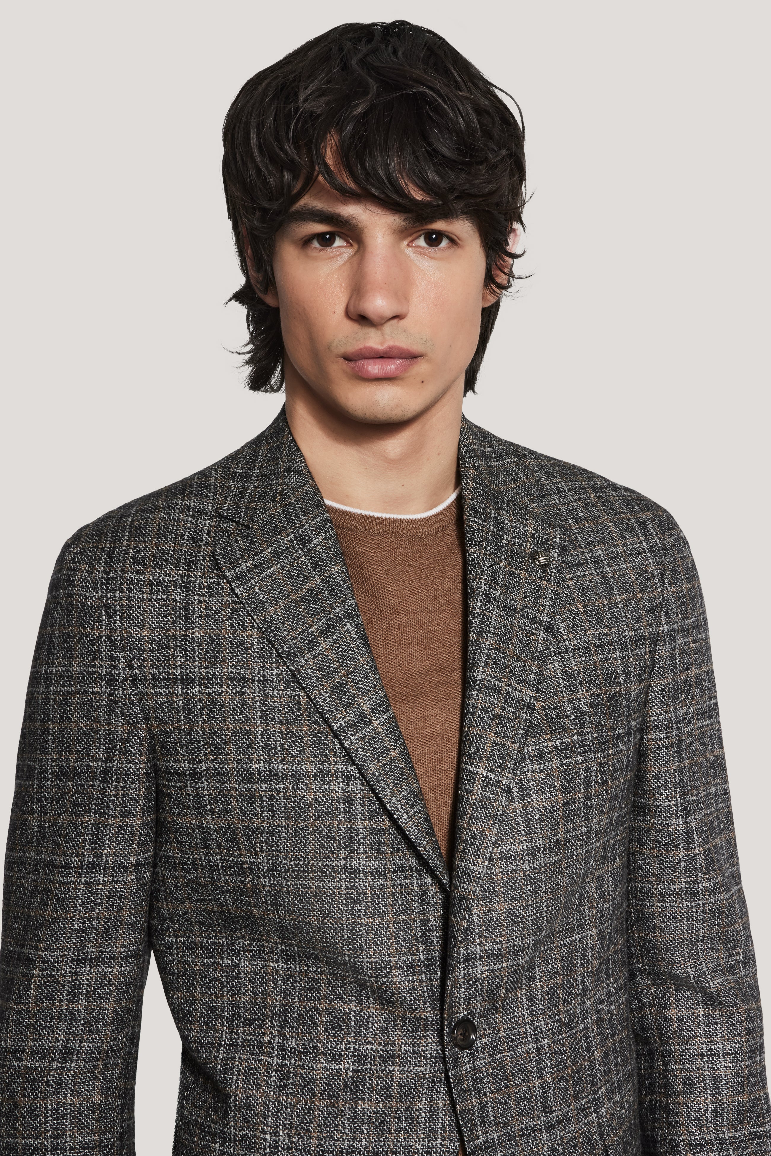 Vue alternative 1 Blazer à carreaux gris et camel