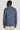 Men's plaid blazer in medium blue and camel with notch lapels, shown from back view.