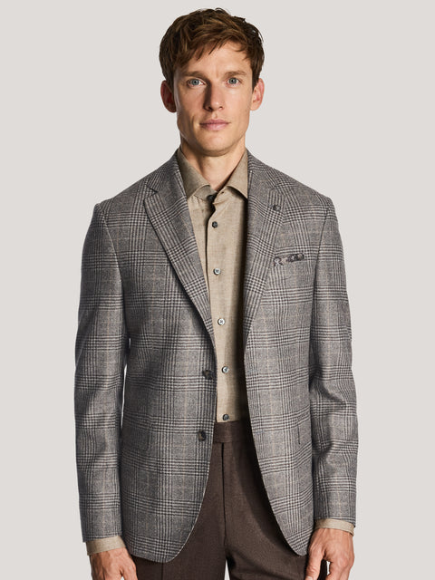 Blazer à carreaux taupe Midland