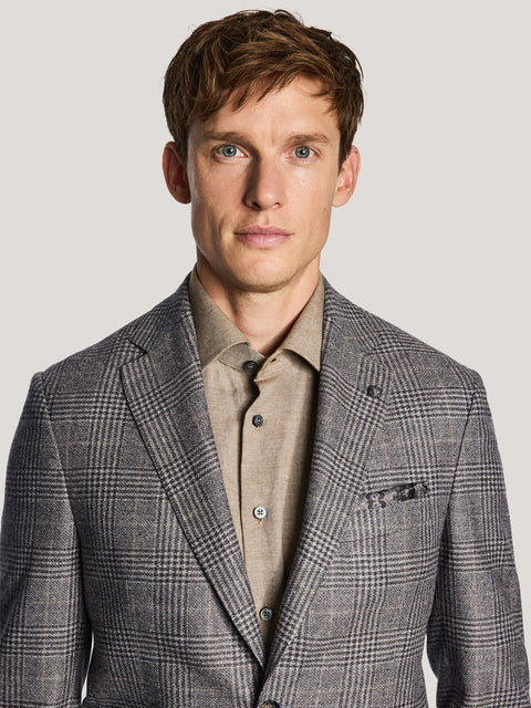 Blazer à carreaux taupe Midland