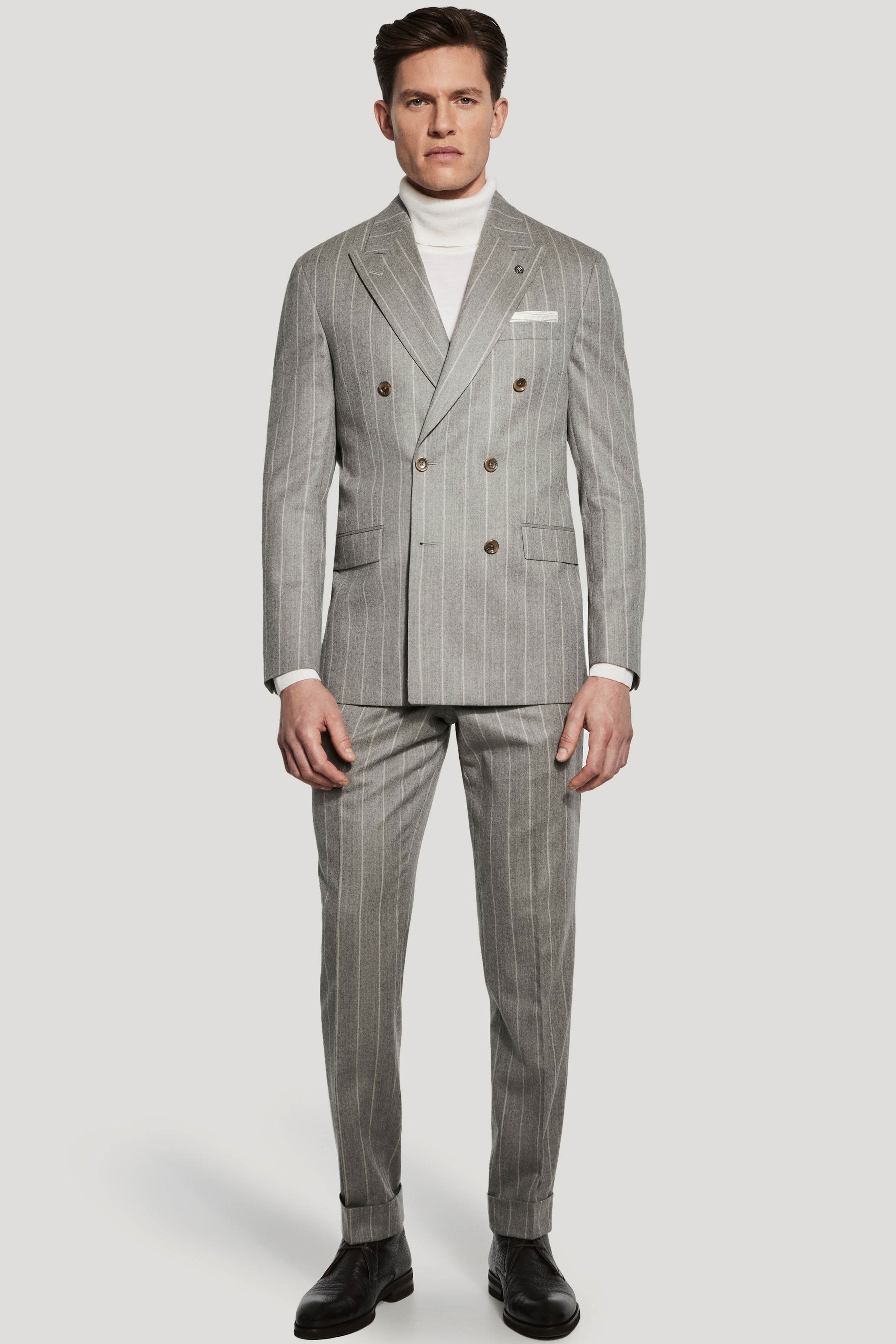 Alt view Grey Stripe Double Breasted Suit
