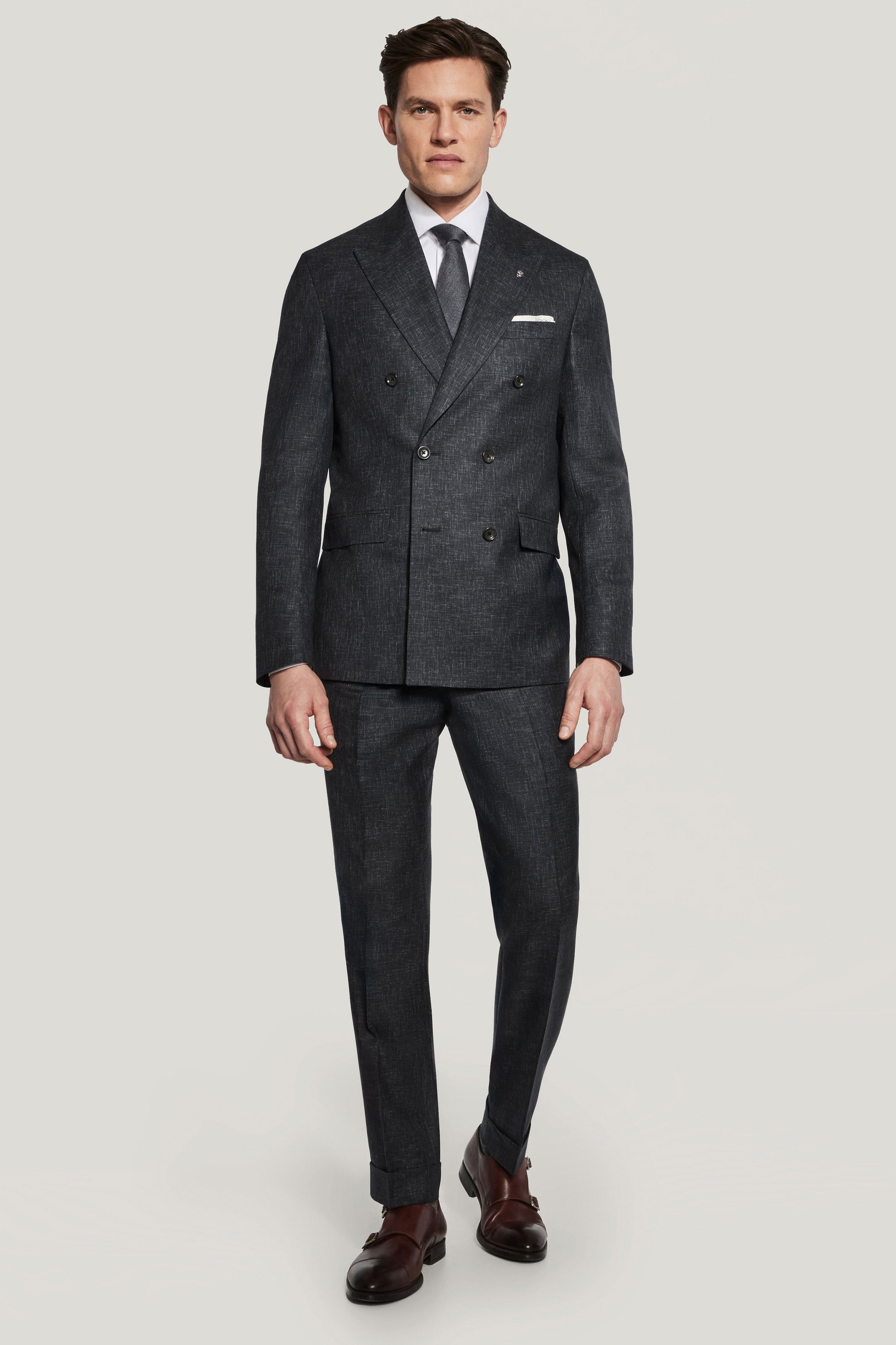 Alt view Charcoal Melange Double Breasted Suit