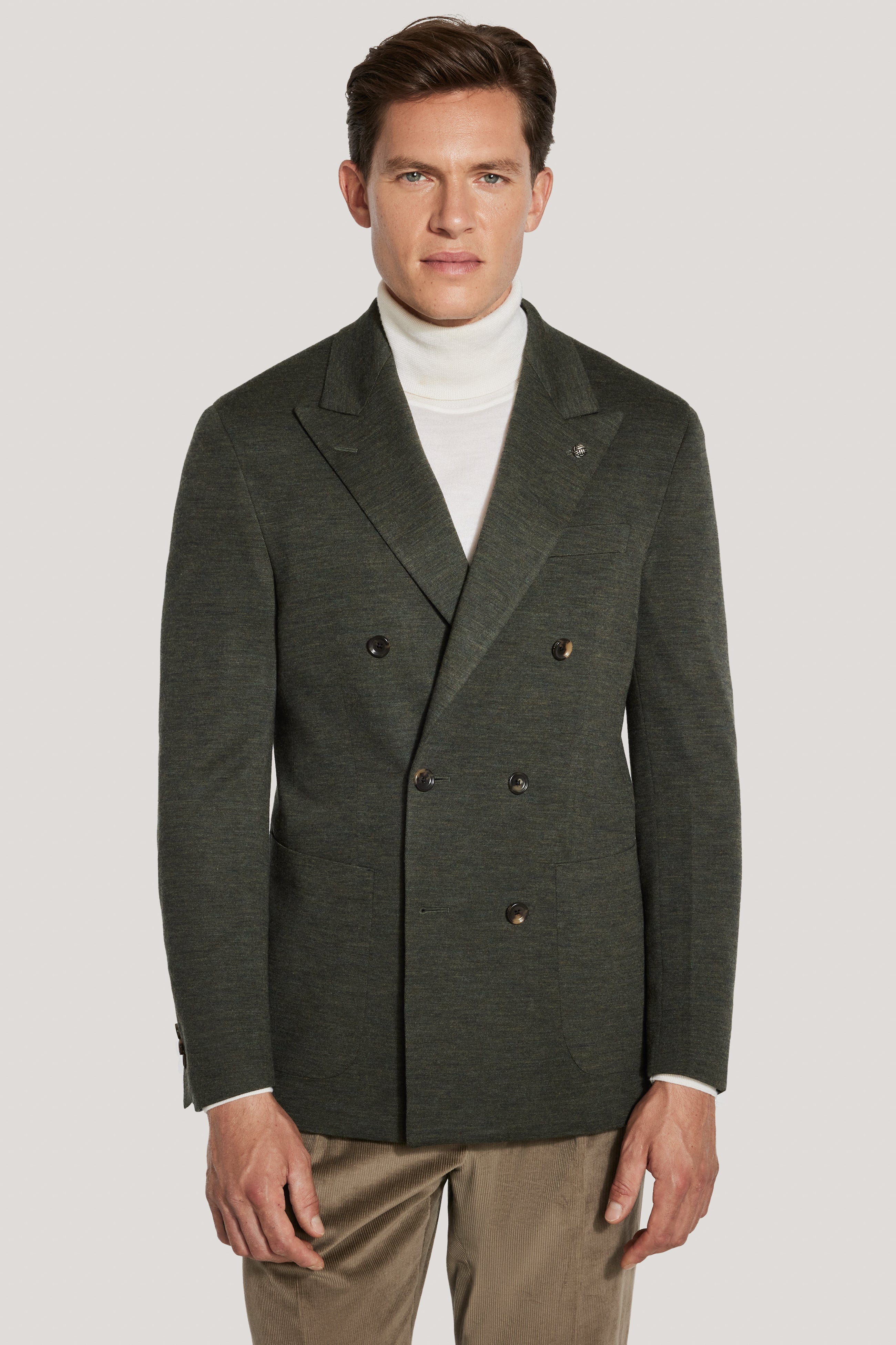 Alt view Olive Melange Double Breasted COMFORTWEAR™ Blazer