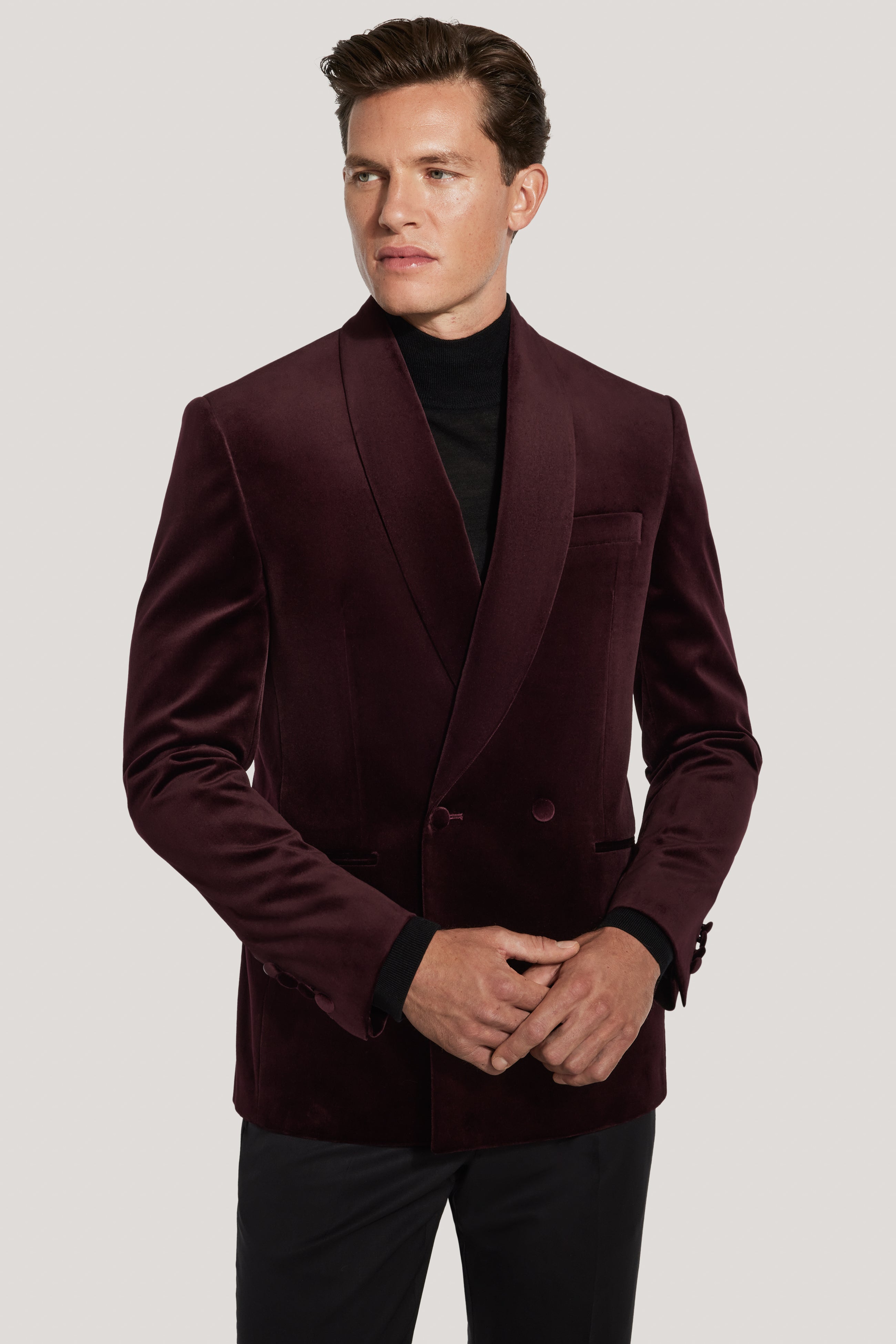 Alt view Burgundy Velvet Double Breasted Dinner Jacket