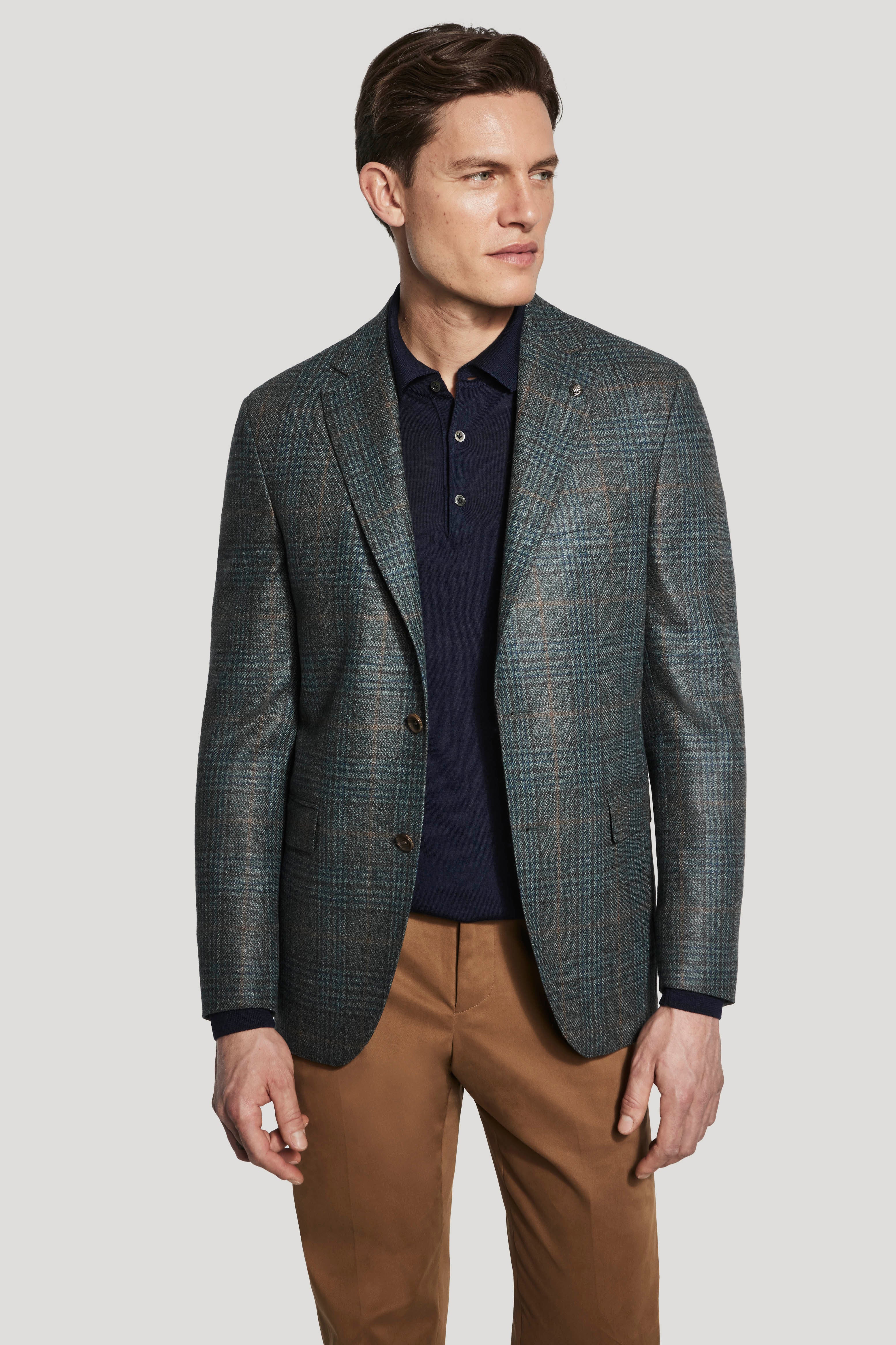 Alt view Olive and Brown Plaid Blazer