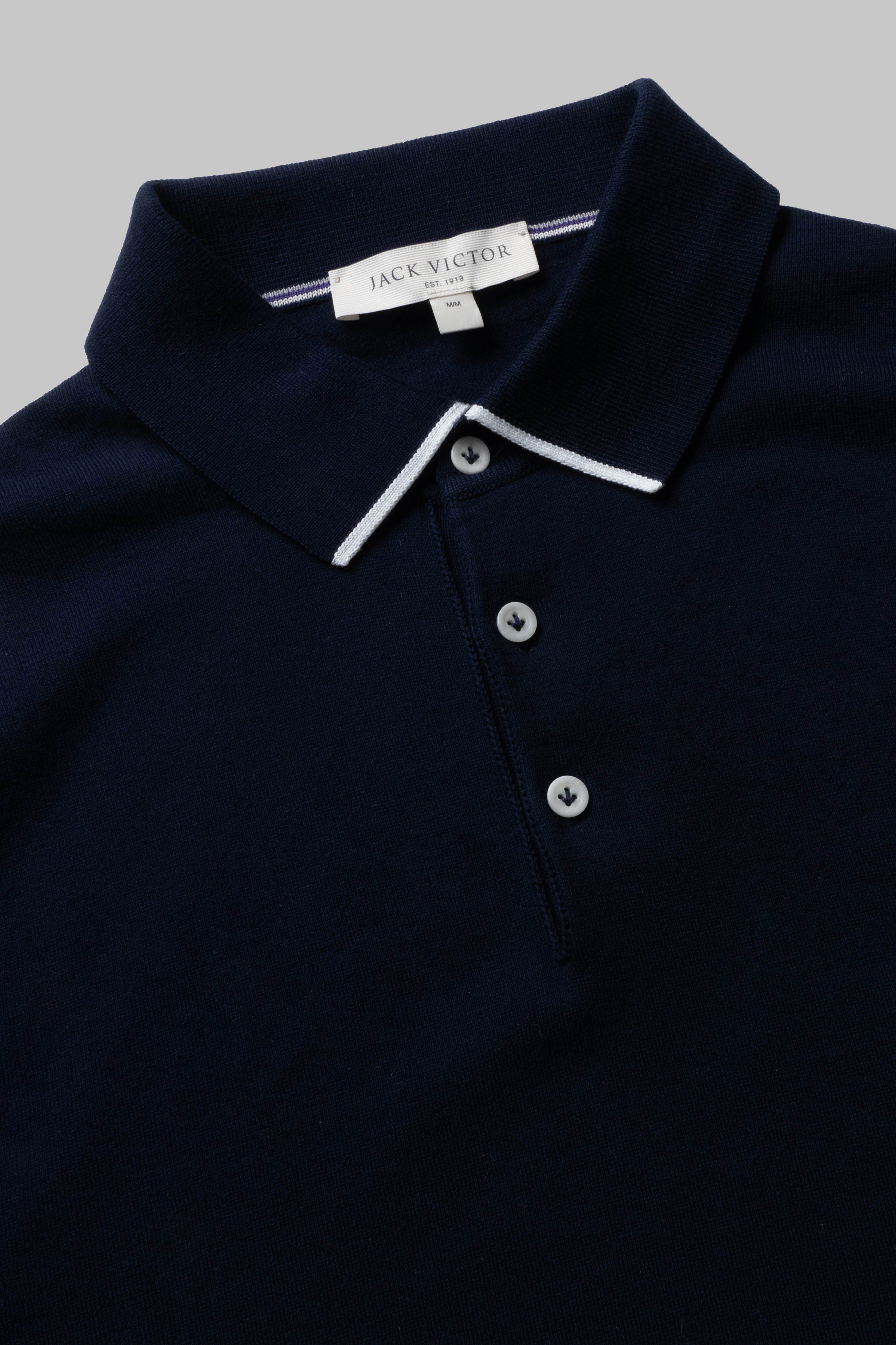 Vue alternative 1 Polo en tricot de coton Roslyn en bleu marine